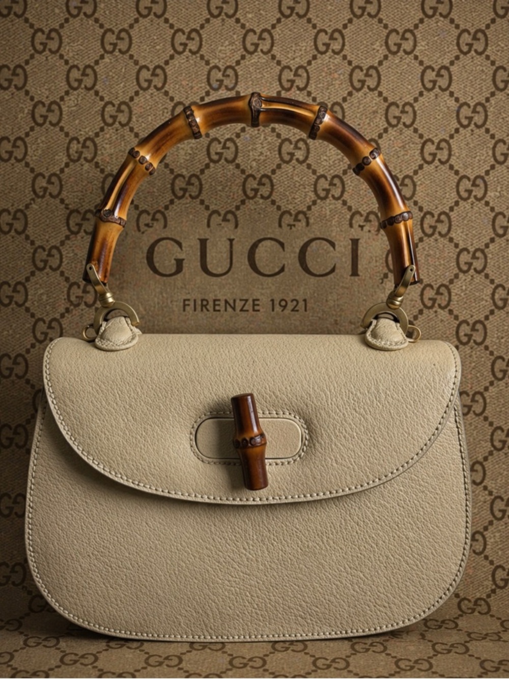 Gucci Bamboo 1947 small bag in cream